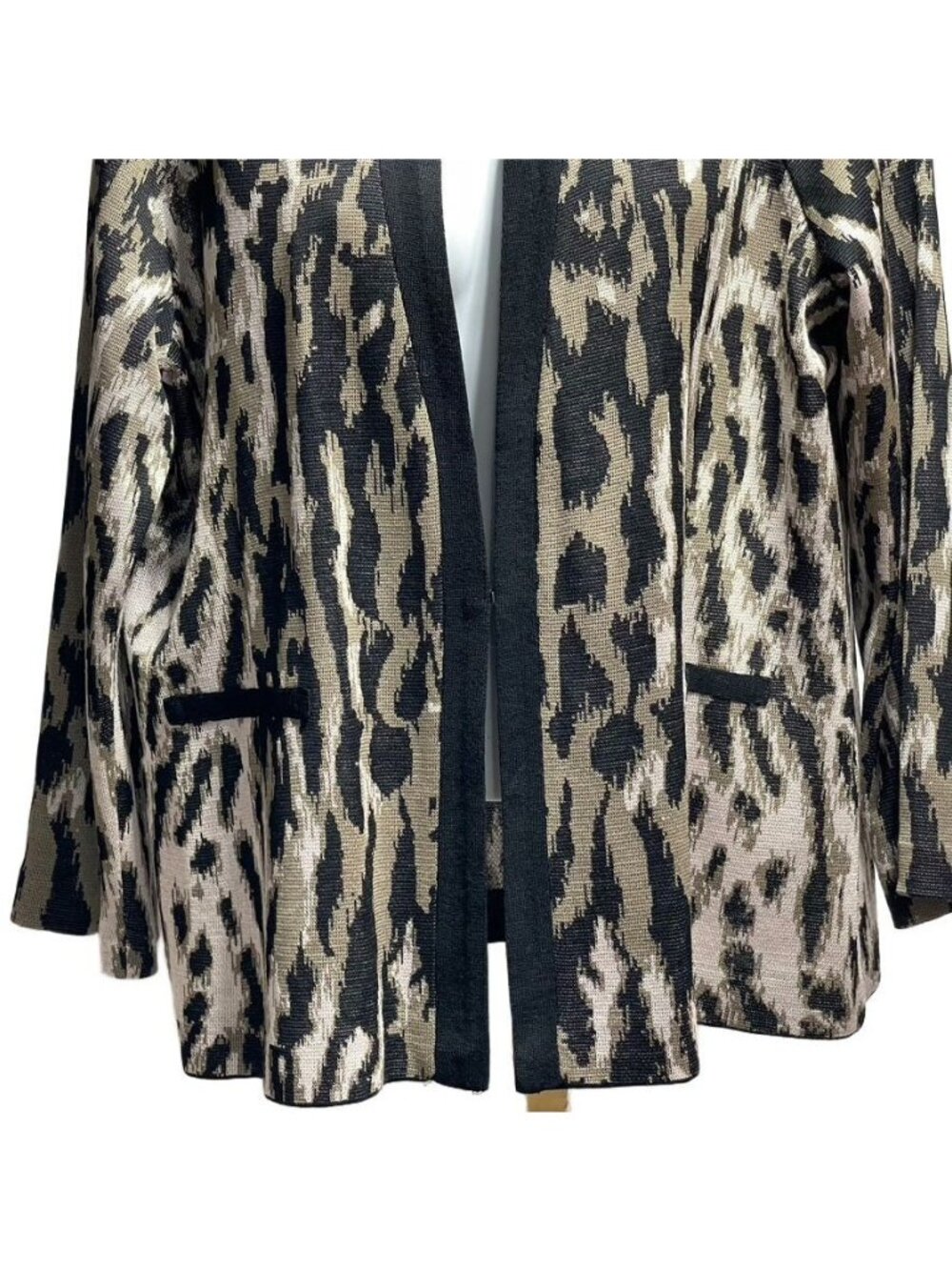 Ming Wang Heritage Women's Open Front Cardigan With Animal Print Design Size L A - Picture 6 of 7